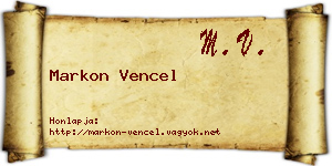 Markon Vencel névjegykártya